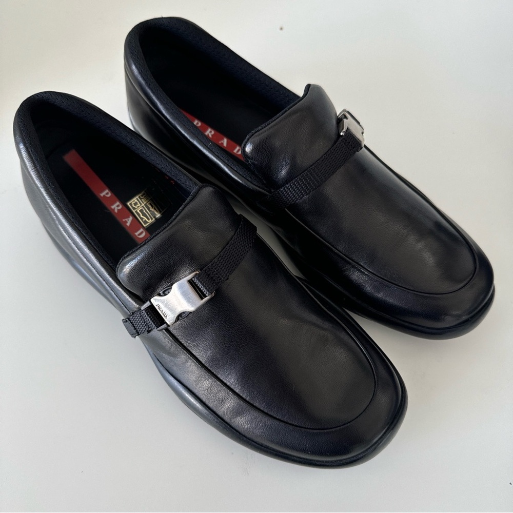 Prada Sport Linea Rossa Y2K Women’s Black Leather loafers size IT 36/US …